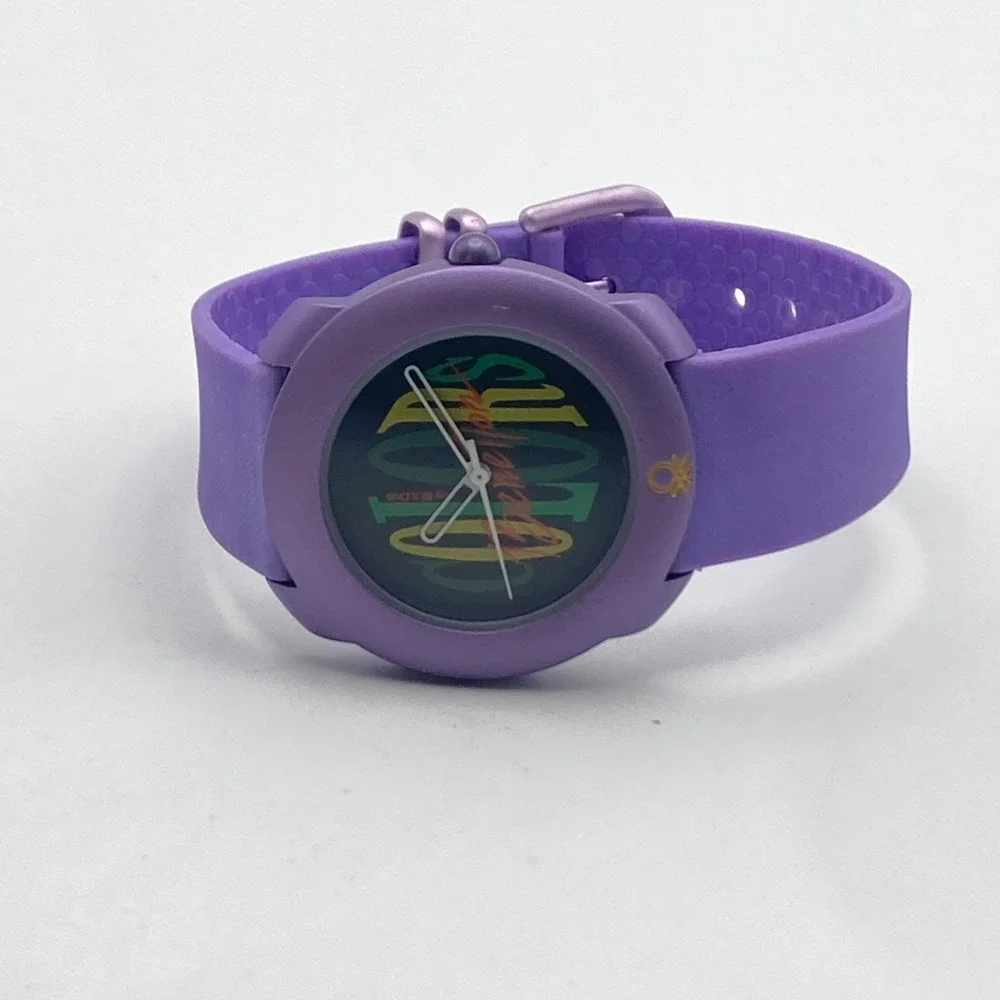 United Colors of Benetton by Bulova Women's Watch Purple 34mm New Battery 8.25